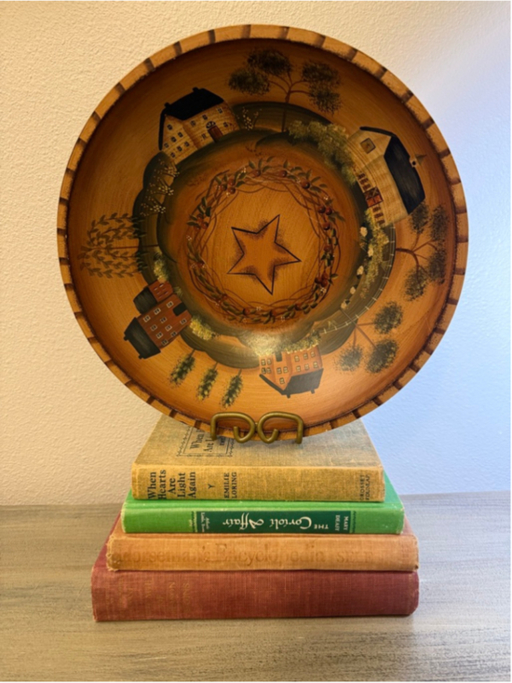 Kennedy's Wooden Bowl Folk Art Country Collection Hand Painted Saltbox